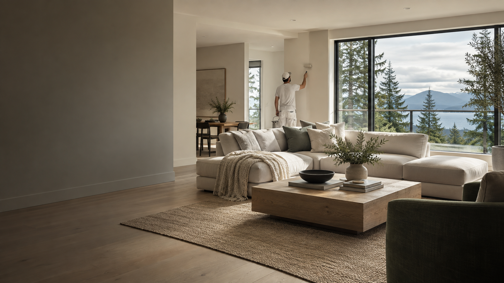 Freshly painted contemporary Vancouver living room